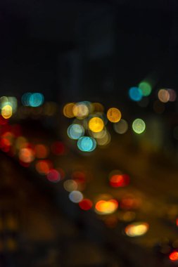 şehirde yolda akşam trafiği Blur bokeh soyut., gece sahnesi., Blur görüntüleri Focus değil