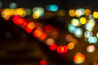 şehirde yolda akşam trafiği Blur bokeh soyut., gece sahnesi., Blur görüntüleri Focus değil