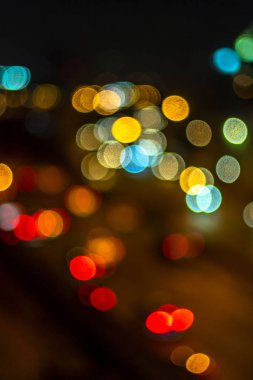 şehirde yolda akşam trafiği Blur bokeh soyut., gece sahnesi., Blur görüntüleri Focus değil