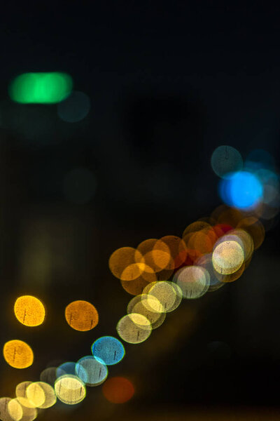 abstact blur bokeh of Evening traffic on road in the city., night scene., Blur Images not Focus
