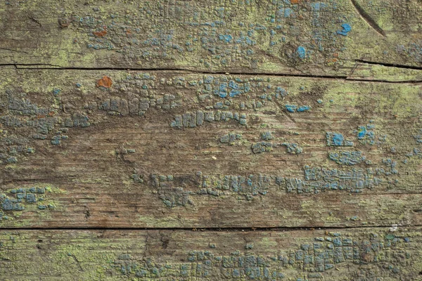 Oude Gebarsten Verf Een Houten Plank Textuur Achtergrond — Stockfoto