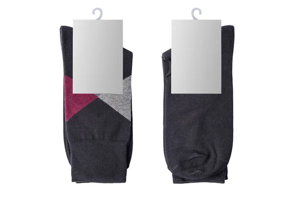 Нові Шкарпетки Білому Тлі Темні Шкарпетки Ізольовані — стокове фото