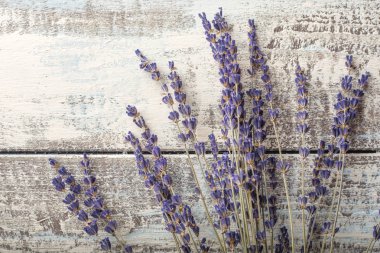 Lavanta buket hafif bir arka plan üzerinde. Kurutulmuş lavanta 