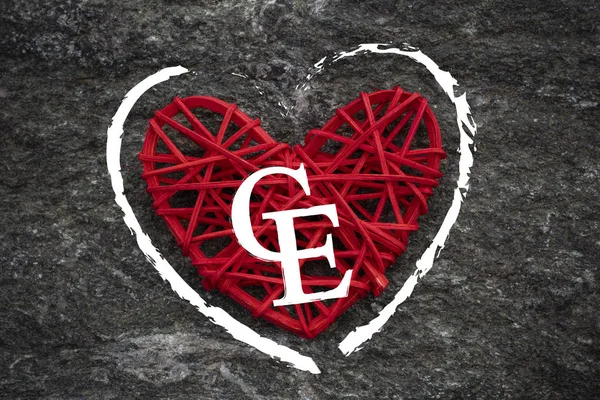 Love of money. European Currency Unit symbol on a red heart. Love theme