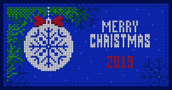 Carte Voeux Avec Joyeux Noël Joyeux 2019 Année Illustration Vectorielle — Image vectorielle