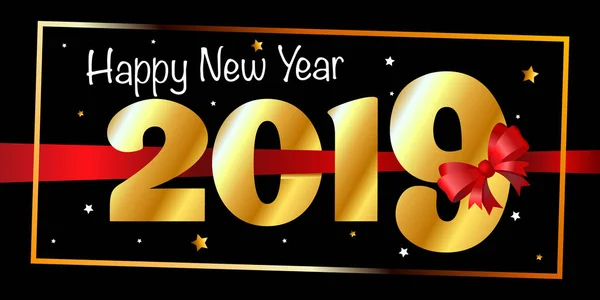 Vecteur 2019 Happy New Year Background Modèle Conception Carte Vœux — Image vectorielle