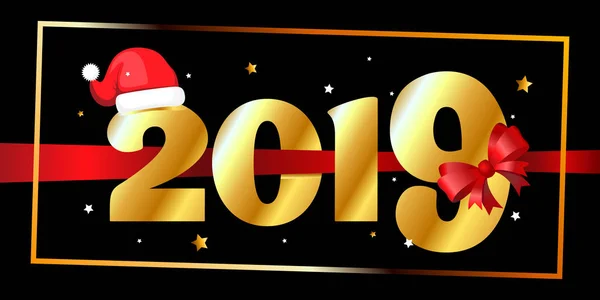 Vecteur 2019 Happy New Year Background Modèle Conception Carte Vœux — Image vectorielle