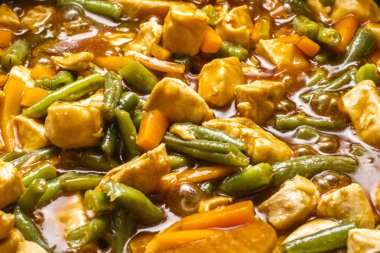 Havuç ekşi tatlı yeşil fasulye ile Asya yemek tavuk sosu