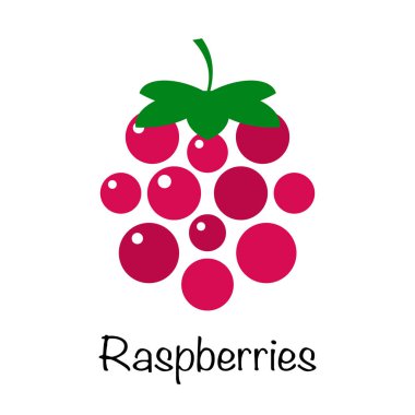 Ahududu beyaz zemin üzerinde. Logosunu görmeniz gerekir. Berry vektör tasarımı. illüstrasyon