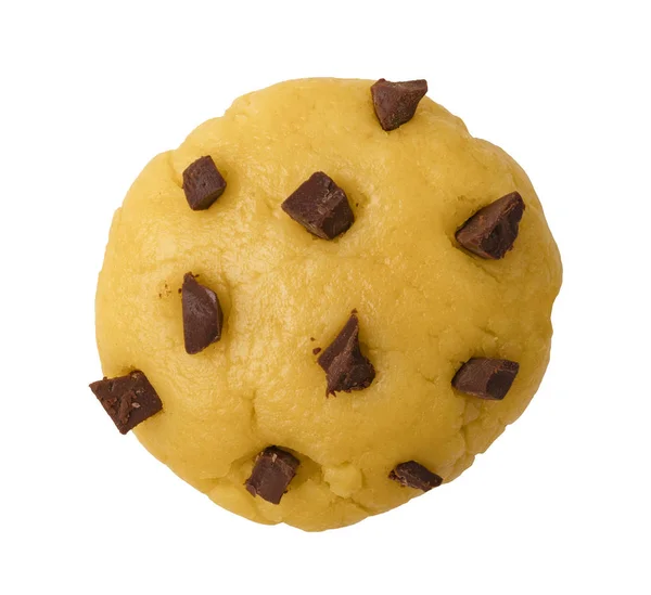Massa Farinha Biscoito Crua Com Batata Frita Chocolate Forma Círculo — Fotografia de Stock