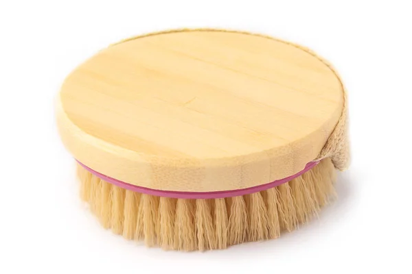 Wooden Soft Body Brush Clean Field Your Design White Background — Stock Photo, Image