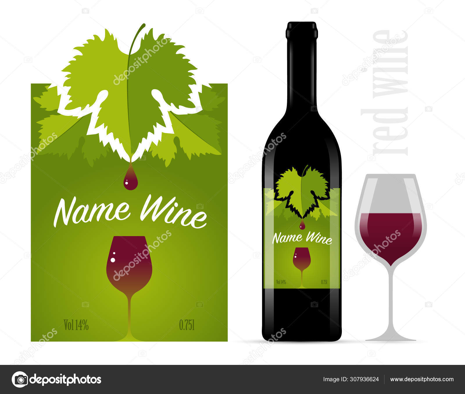 Download Label Wine Bottle Young Red Wine Template Your Modern Design Vector Image By C Art Rich Vector Stock 307936624