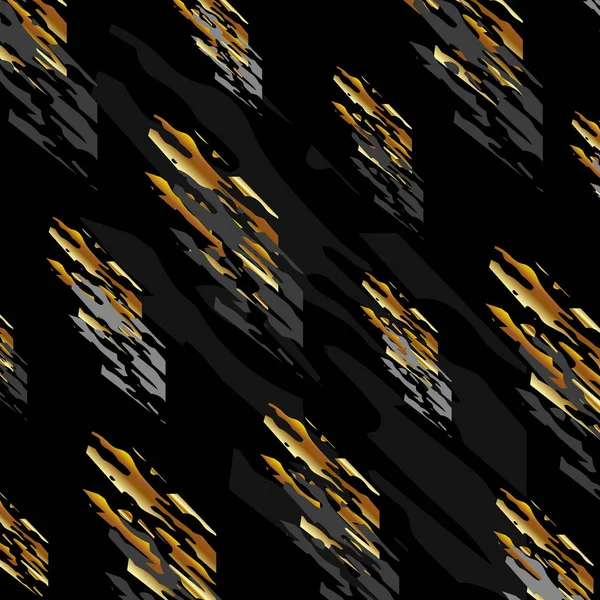 黒の背景に金の色と黒の色合いの抽象的な形態 ベクターイラスト — ストックベクタ
