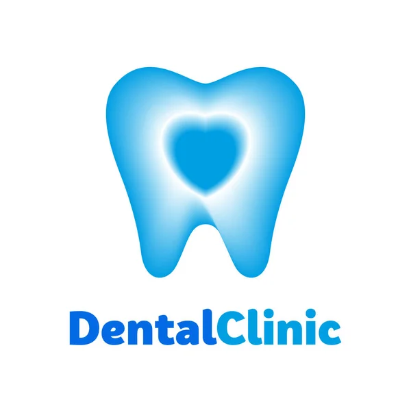 Logo Clínica Dental Diente Abstracto Con Corazón Diseño Plantilla Vectorial — Vector de stock