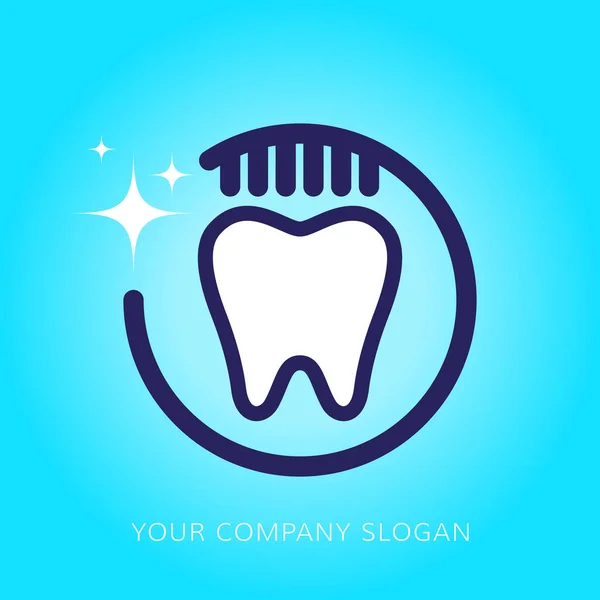 Cepillo Dientes Diente Brillante Diseño Del Logotipo Ilustración Vectorial — Vector de stock