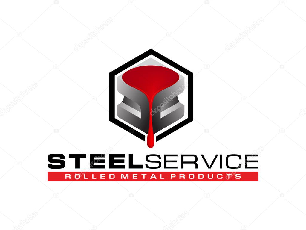 Logo steel service. Rolled metal products