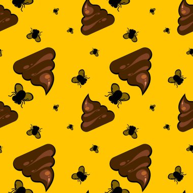 Bok ve sinek bir demet ile kusursuz arka plan. Vektör çizimi