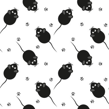 Fare ile kusursuz bir arkaplan. Vektör illüstrasyonu