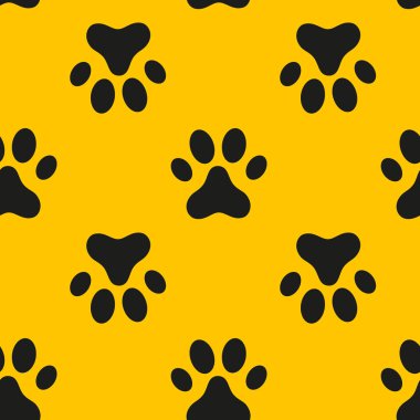 Pençe izine sahip kusursuz bir arkaplan. Vektör illüstrasyonu