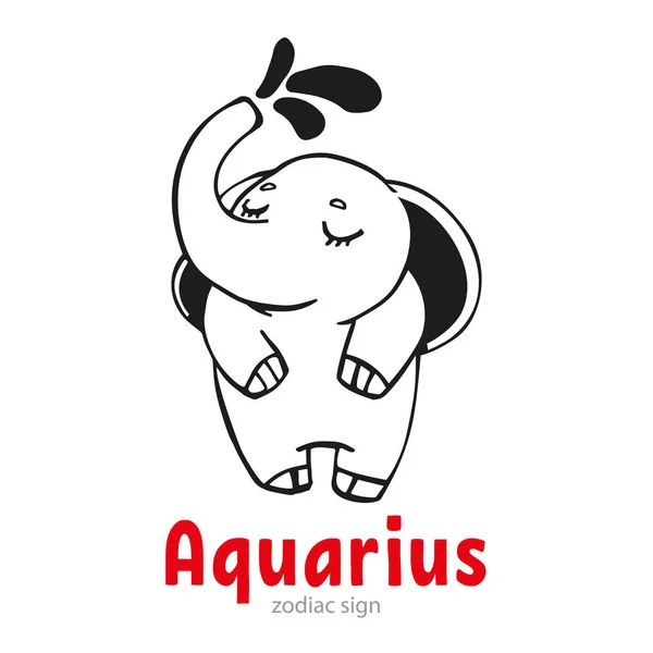 Kreskówka Aquarius Znak Zodiaku Ilustracja Wektorowa — Wektor stockowy