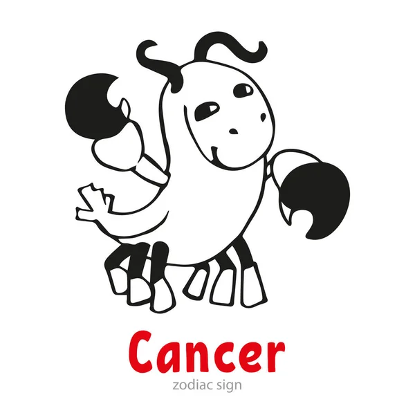 Kreskówkowy Znak Zodiaku Rak Ilustracja Wektora — Wektor stockowy