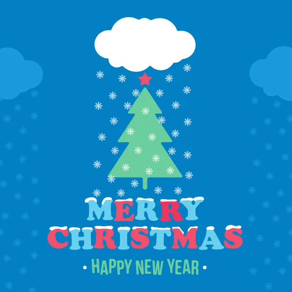 Τετράγωνο Πανό Συγχαρητήρια Για Χριστούγεννα Και Καλή Χρονιά Λευκό Σύννεφο — Διανυσματικό Αρχείο