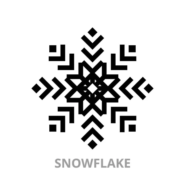 Σιλουέτα Νιφάδας Χιονιού Σήμα Νιφάδας Χιονιού Λευκό Φόντο Μεμονωμένο Αντικείμενο — Διανυσματικό Αρχείο