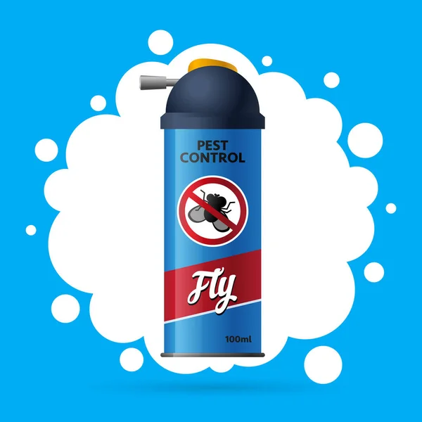 Lata Aerosol Contra Insectos Moscas Mosquitos Mosquitos Control Plagas Spray — Vector de stock