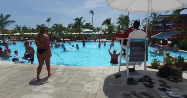 Dag Skörden Caye Pool Great Stirrup Cay Berry Islands Karibien — Stockvideo