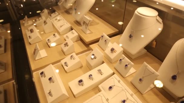 Showcase Expensive Jewelry — Stock Video