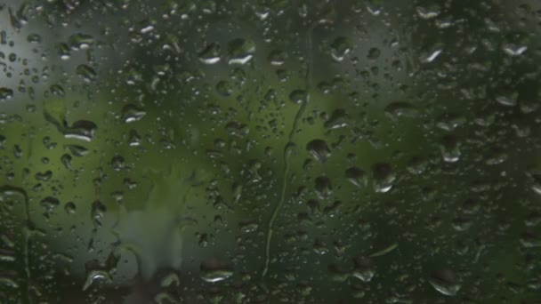 Pluie Tombe Sur Fenêtre Pendant Tempête Vidéo Accélérée — Video