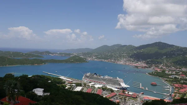 Cruceros Anclados Charlotte Amalie Ciudad Costera Saint Thomas Islas Vírgenes — Foto de Stock