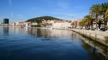 Riva Split Waterfront Boulevard Split Hırvatistan 19 Ekim 2017 pan