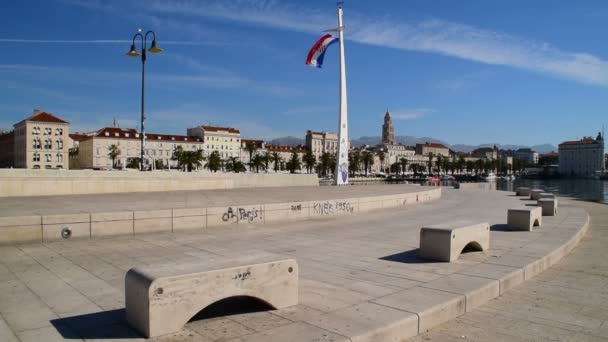 Embankment Old Town Split Croatia — Stock Video