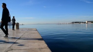 Riva Split Waterfront Boulevard Split Hırvatistan 19 Ekim 2017 pan