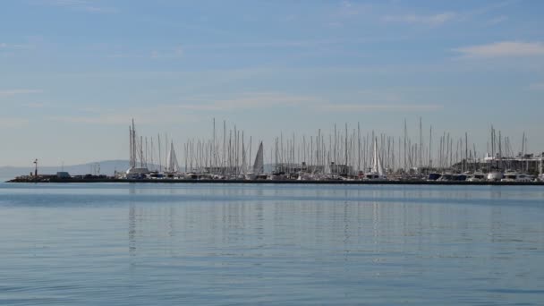 在分裂的游艇俱乐部和船坞的看法克罗地亚 — 图库视频影像