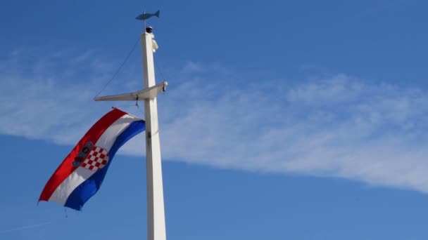 Croatia Flag Waving Wind — Stock Video