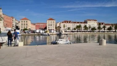 Split, Hırvatistan 20 Ekim 2017 panoramik Pan