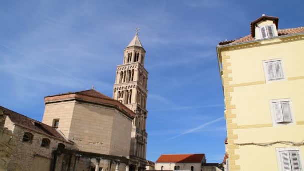 Domnius 大教堂与响铃塔在分裂 克罗地亚 — 图库视频影像