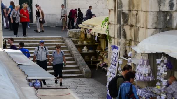 Turister Gamla Stan Split Kroatien Oktober 2017 — Stockvideo