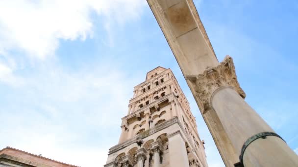 Catedral São Domnio Com Campanário Split Croácia — Vídeo de Stock