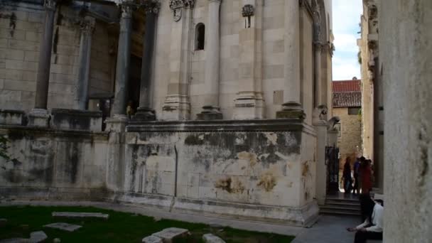 Kathedraal Van Saint Domnius Met Klokkentoren Split Croatia Oktober 2017 — Stockvideo