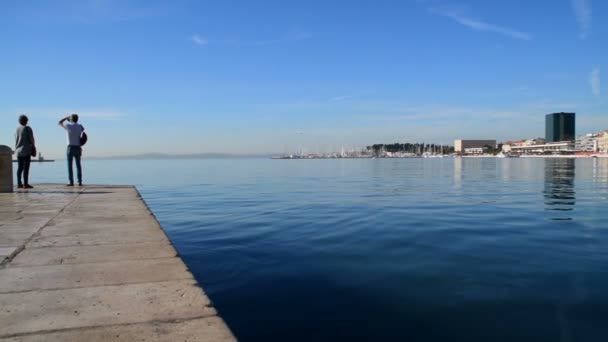Pfanne Aus Dem Riva Split Waterfront Boulevard Split Kroatien Oktober — Stockvideo