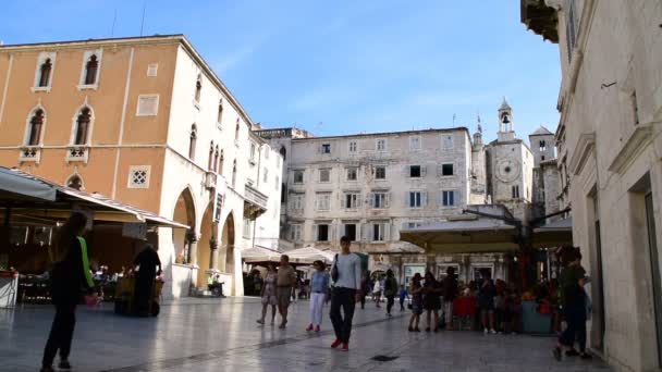 Piazza Del Popolo Spalato Croazia Ottobre 2017 — Video Stock