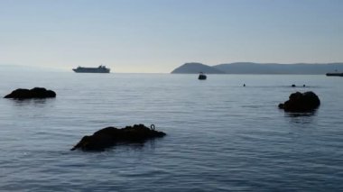 Siluet deniz Split Hırvatistan yelken gemisi