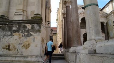 Diocletianus Sarayı ve Split, Hırvatistan 20 Ekim 2017 çan kulesinde ile Saint Domnius katedral