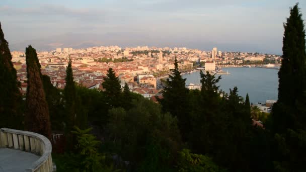 Panorama Divisé Point Vue Début Soirée — Video