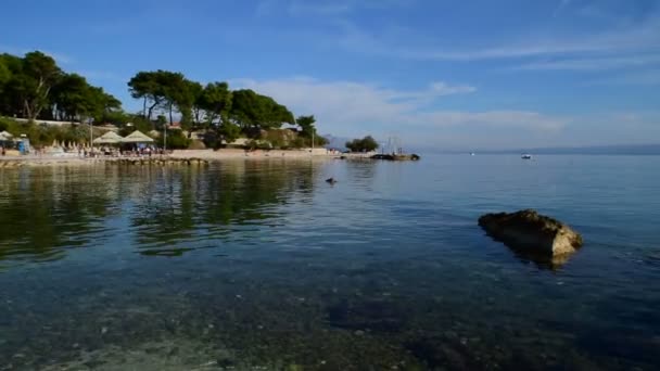 Pan Shot Von Meer Und Küste Split Kroatien — Stockvideo