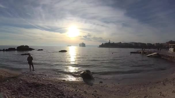 Accelererad Video Havet Och Kusten Split Kroatien Oktober 2017 — Stockvideo