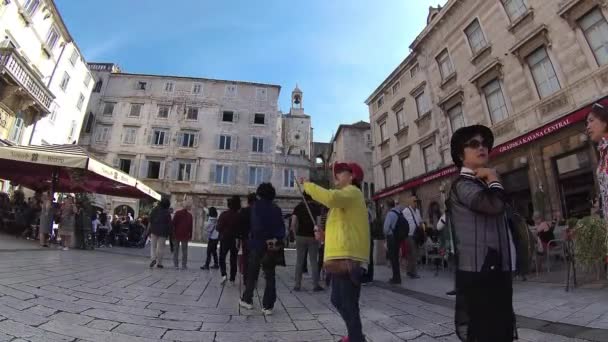 Praça Povo Split Croácia Outubro 2017 — Vídeo de Stock